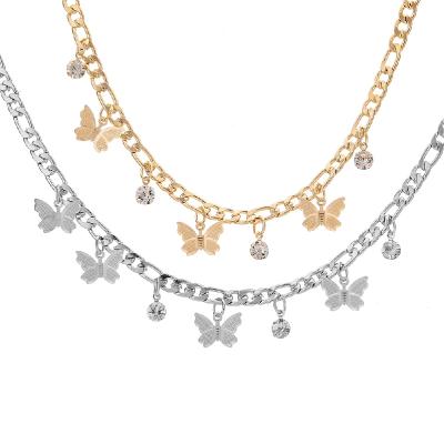 China New FASHIONABLE Butterfly Crystal Pendant Girly Collar Jewelry Women Necklace for sale