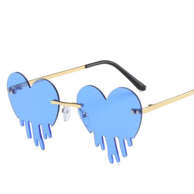 China Heart Fashion Hot Selling Water Drops Heart Shaped Sunglasses Women for sale