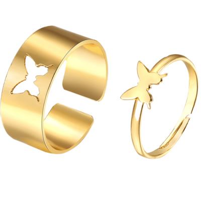 China Other Factory Direct Sales Fashion Ring For Lover Women Men Adjustable Romantic Hollow Animal Wedding Couple Rings for sale