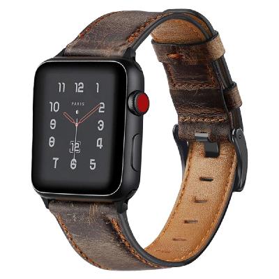 China Direct Sales 38mm 44mm 40mm 42mm Factory Direct Replacement Genuine Leather Watch Band Bands For Iwatch Bands for sale