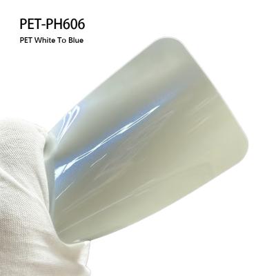 중국 PET-PH606 PET 흰색에서 파란색 자착 자동차 스티커 1.52m X 18m 페인트 보호 판매용