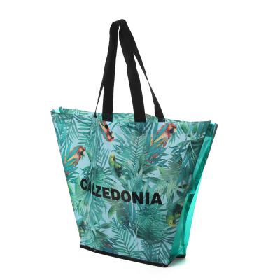 China BEACH CLEAR PVC WITH NICE PRINTING SHOPPING BAG for sale