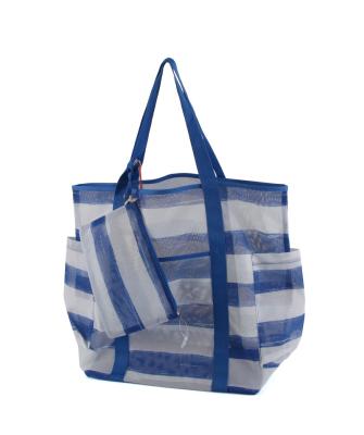 China High Quality Printed Fashion Beach Mesh Bag With Small Pocket for sale