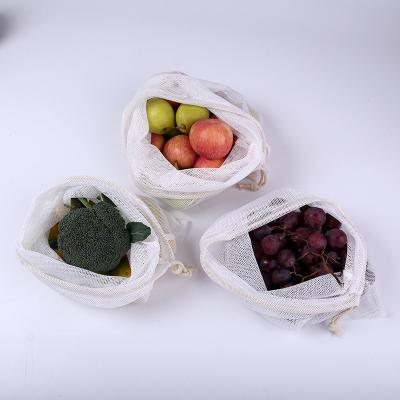 China Eco-Friendly Reusable Product Washable Natural Cotton Mesh Bags for sale