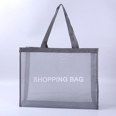 China Wholesale Durable Beach Mesh Tote Bag Fashion RPET Shoulder Shopping Bag for sale