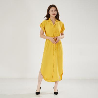 China Women's Breathable Sexy Dress Shirt Dress Women's Elegant V-Neck Autumn Dress for sale