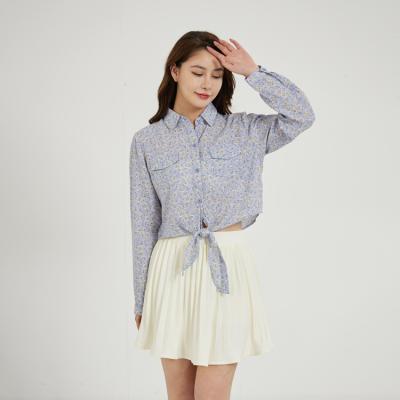 China New Style Breathable Bowknot Collar Skirt Women Two Piece Set Casual Pleated Two Piece Suit for sale