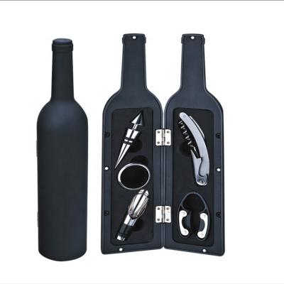 China Viable 5pcs Wine Bottle Shape Wine Gift Set Wine Accessories Kit Set for sale