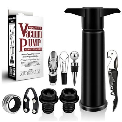 China Viable 9pcs Barware Wine Accessories Gift Set Wine Opener Vacuum Pump Stopper Set for sale