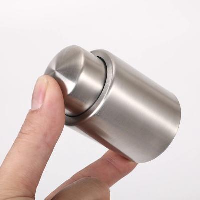 China Viable Type Reusable Stainless Steel Silicone Stopper Wine Bottle Press Stopper Champagne Wine Stopper for sale