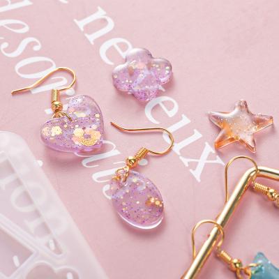 China Sustainable Diy crystal drop glue mold resin personalized simple hand-made earrings earrings drop silicone mold for sale