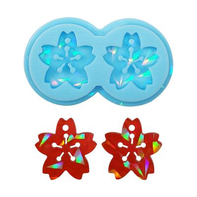 China Sustainable DIY Five Petal Flower Holographic Laser Earrings Crystal Epoxy Resin Silicone Mold for sale