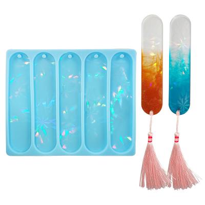 China Sustainable Silicone Bookmarks Mold Making Epoxy Resin Jewelry DIY Craft Holographic Mold for sale