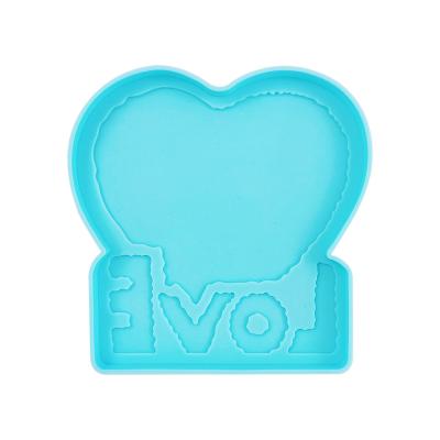 China Sustainable Love Heart Photo Frame Silicone Mold Square Epoxy Resin Silicone Decorative Mould for DIY Epoxy Resin Home Decoration Crafts for sale