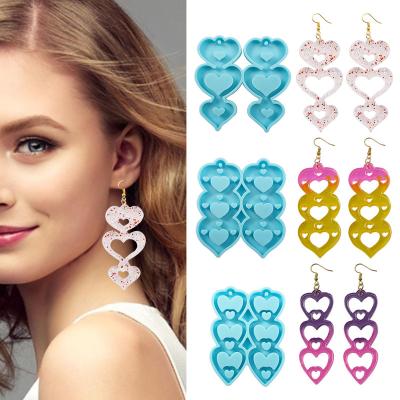 China Sustainable LOVE Earring Mold Resin Pendant Silicone Mold Valentine'S Day Gift Couple Bracelet Lovers Pendant Keychain Epoxy Jewelry Making for sale