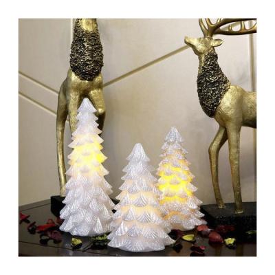 China Home Decoration Wax Light Radio Led Christmas Tree Shape Party Flameless Christmas Candle for sale