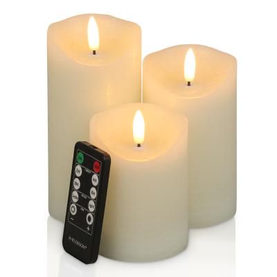 China New Arrival Flameless 3 Per Set Remote Head Plastic Flameless Led Candles Battery Paraffin Wax for sale