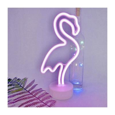 China Room Decor Indoor Table USB Battery Operated Small Decorative Flexible Flamingo Led Neon Light For Bedroom for sale