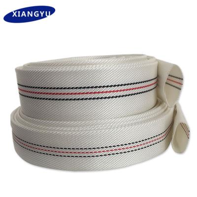 China White Firefighting Strength Fabric Braid PU Lining Layflat To Hose For Combat for sale