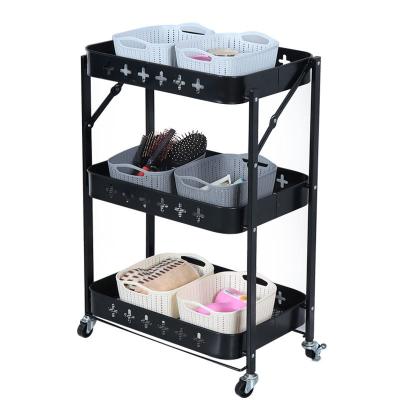 China 3 Tier Stored Rolling Shelf Serving Cart Storage Cart Home Kitchen Organizer for sale