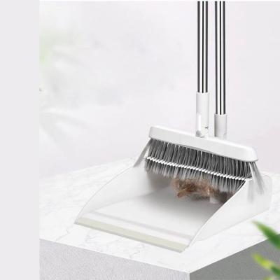 China Houshold Metal Handle Long Cleaning Broom and Dustpan for sale