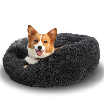 China Travel Non Slip Round Dog Bed Waterproof Dog Calming Pet Bed And Cat Bed for sale