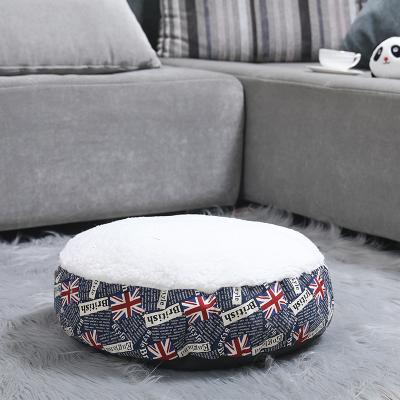 China Travel Dog Soft Around Breathable Fluffy Round Pet Bed Luxury Lamb Wool Dog Bed for sale