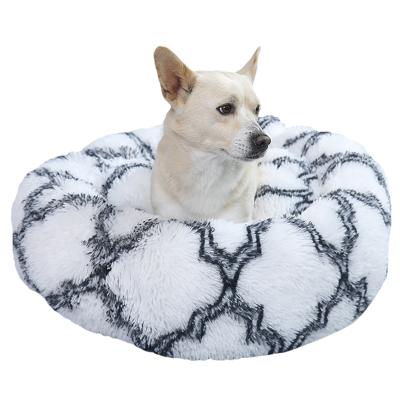 China Travel Faux Fur Round Bed Soothing Dog Bed And Cat Bed Hot Sale Pet Products for sale