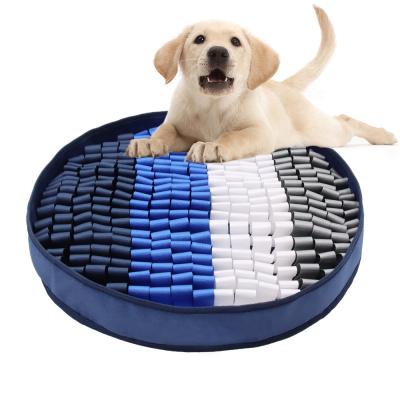 China Viable Durable Foldable Pet Sniffle Mat For Durable Round Webbing Strip Dog Sniffing Feeding Mat for sale