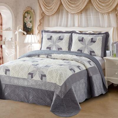 China Simply 3 Pcs Quilted Bedspreads Bed Cover Quilted Comforter Bedspread Velvet Bedspread for sale