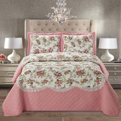 China Factory Microfiber Comforter Bedding Set Lace Queen Size Bedspreads 3 Pcs Single Bedding Set Comforter for sale