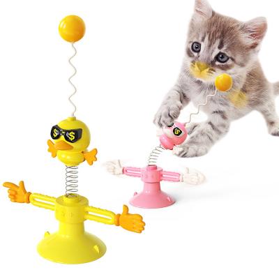 China Professional Viable Cat Toys Spring Man Cat Toy Feather Cat Feather Wand Toys Set for sale