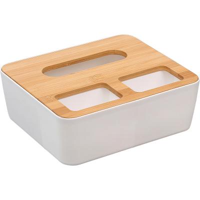 China Creative Wooden Tissue Tissue Paper Box Dispenser Creative Bamboo Cover for sale