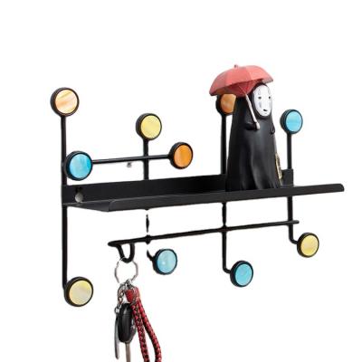 China Modern Fashionable Decorative Metal Wall Mounted Coat Rack With Shelf for sale