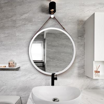 China Eco - Friendly Bamboo Frame Hanging Wall Mounted Round Mirror For Living Room / Bathroom Entrance for sale