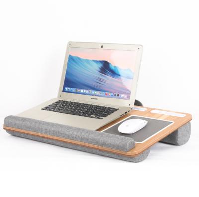 China Modern Portable Lap Desk Laptop Table Tray Bed Table with Handle Phone Holder and Pillow Foam Cushion for sale