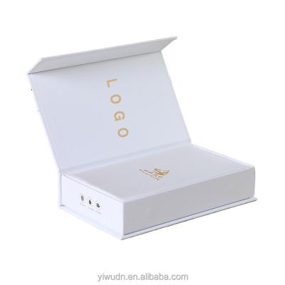 China Handmade rectangle clamshell empty gift box for tea and coffee with luxury logo for sale