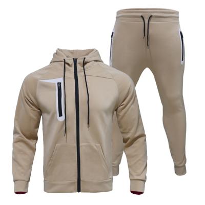 China 2021 Breathable Breathable Customize Logo Factory Wholesale High Quality Jogging 2 Piece Set Cotton Made Comfortable Hooded Sweatsuit Tracksuit Men for sale