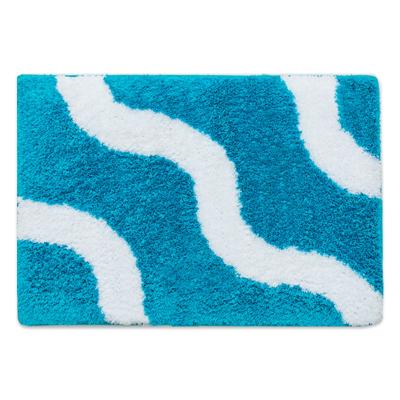 China Hot Sale Washable Area Rugs Blue Wave Amazon Rugs Design Mats Anti Slip Home Decor Area Rug for sale