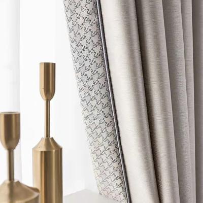 China Blackout In Fabric Supply Jigsaw Pattern Running Blackout Drapes Curtain Fabrics For Living Room Ready Made for sale