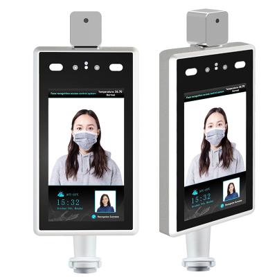 China 7 inch display dynamic facial reader door acccess control system with facial temperature andproetction warning device checking function for sale