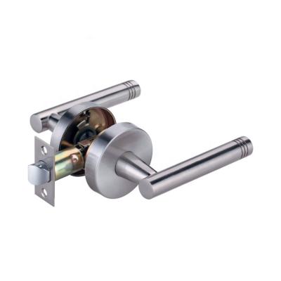 China ET 2019 Satin Nickel Brushed Door Lock Zinc Alloy Tubular Door Lever Lock Handle Set For Residential Housing for sale