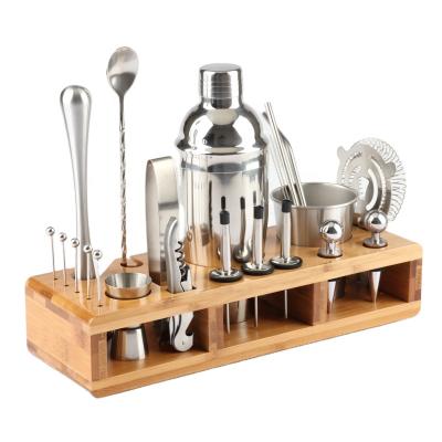 China 21-Pieces Complete Bartender Stocked Kit, Premium Bar Cocktail Shaker Set, Stainless Steel Bar Tools /Bar Accessories for sale