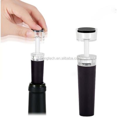 China Plastic Vacuum Wine Bottle Stopper Seal Vacuum Bottle Clogs For Life No Separate Pump Wine Bottle Stopper for sale