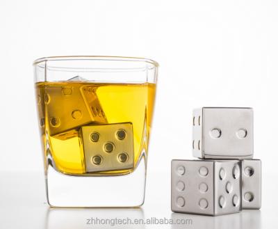 China Sustainable Amazon New Products Stainless Steel Dies Ice Cube Dice Whiskey Stones for sale