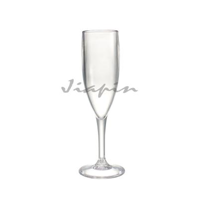 China Polycarbonate 150ml Clear Colored Plastic Unbreakable Groove Unbreakable Plastic Champagne Goblet Glass Wine Glass for sale