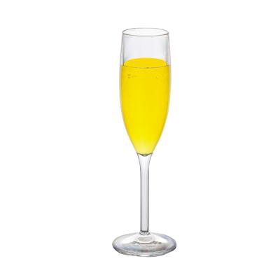 China 190ml unbreakable crystal clear plastic glass fancy wine glass of champagne with good quality for sale