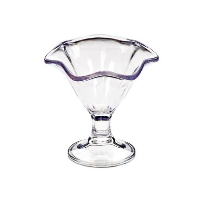 China Modern Transparent Shatterproof Plastic Ice Cream Cup Dessert Glass Yogurt Cup for sale