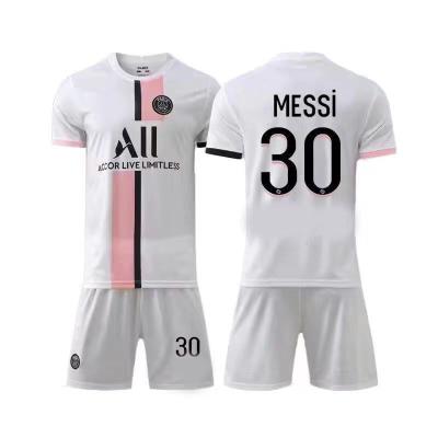 China Custom Team Suit Custom Uniform No. 30 Messi Home Adult Children Soccer Uniform Training Sets Paris Jersey 2122 for sale