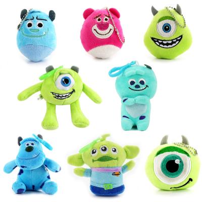 China Mike Wazowski James P. Sullivan Aliens Mini Key Chains PVC Monsters University Pendants Plush Toys Soft Sound Doll 8-12cm for sale